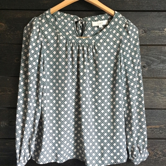LOFT long sleeve patterned blouse - Picture 4 of 5
